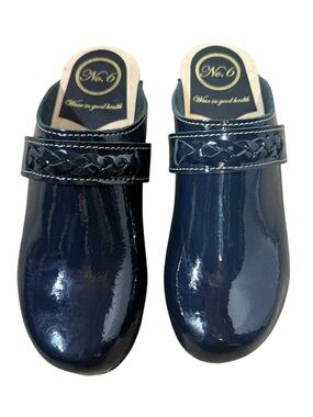 No.6 Store Bridget navy patent leather clogs size‎ EU38